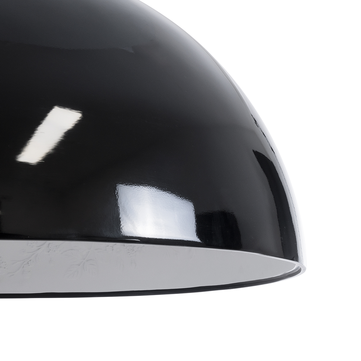GloboStar® SERENIA 01272 Μοντέρνο Κρεμαστό Φωτιστικό Καμπάνα Μονόφωτο 1 x E27 IP20 Μαύρο Μέταλλο με Λευκό Γύψο - Μ90 x Π90 x Y40cm