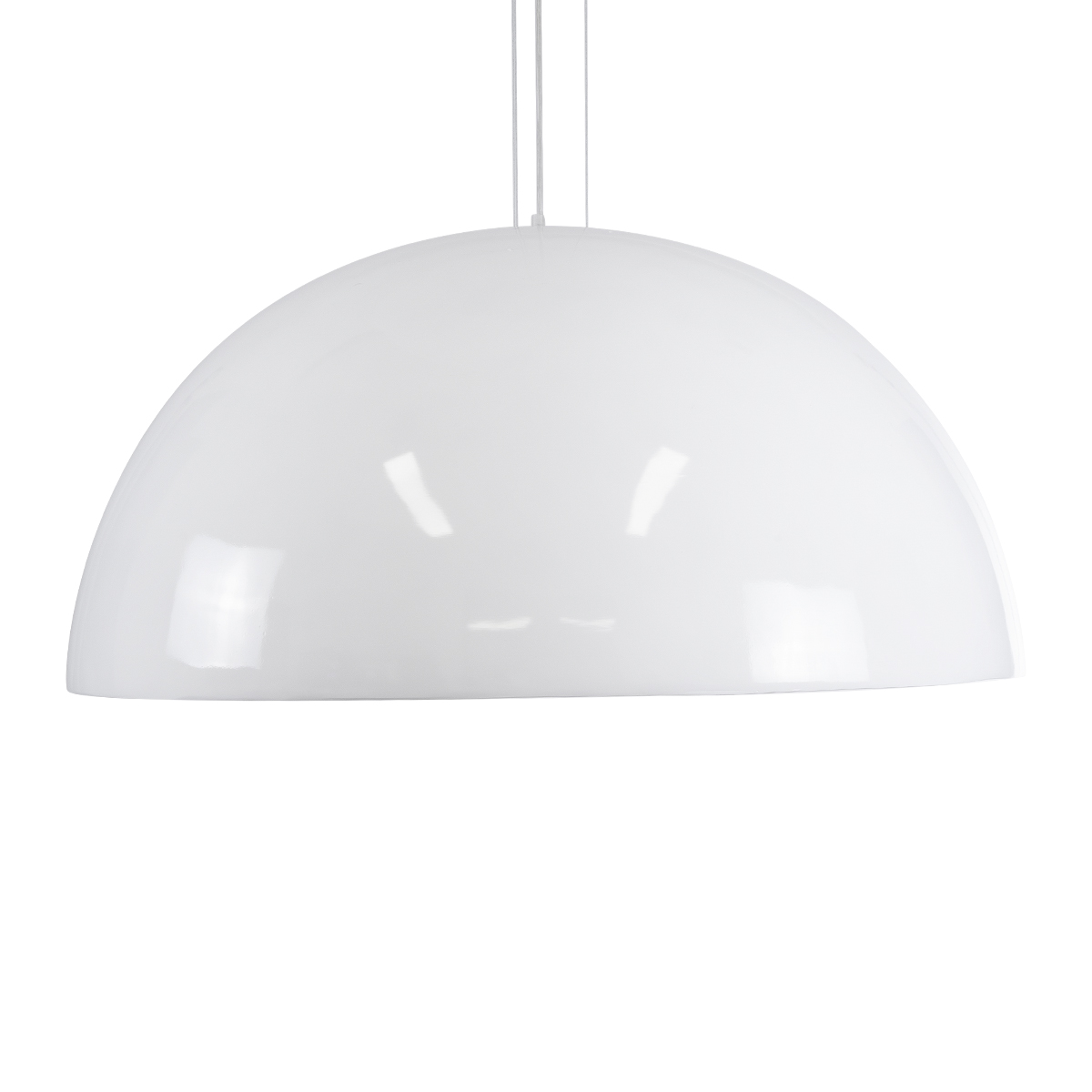 GloboStar® SERENIA 01273 Μοντέρνο Κρεμαστό Φωτιστικό Καμπάνα Μονόφωτο 1 x E27 IP20 Λευκό Μέταλλο με Λευκό Γύψο - Μ90 x Π90 x Y40cm