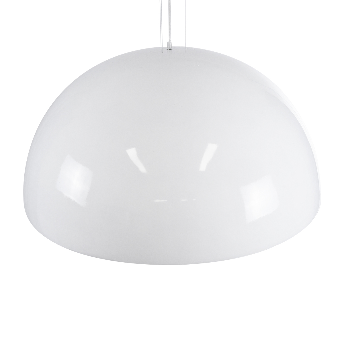GloboStar® SERENIA 01273 Μοντέρνο Κρεμαστό Φωτιστικό Καμπάνα Μονόφωτο 1 x E27 IP20 Λευκό Μέταλλο με Λευκό Γύψο - Μ90 x Π90 x Y40cm