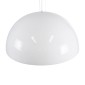 GloboStar® SERENIA 01273 Μοντέρνο Κρεμαστό Φωτιστικό Καμπάνα Μονόφωτο 1 x E27 IP20 Λευκό Μέταλλο με Λευκό Γύψο - Μ90 x Π90 x Y40cm