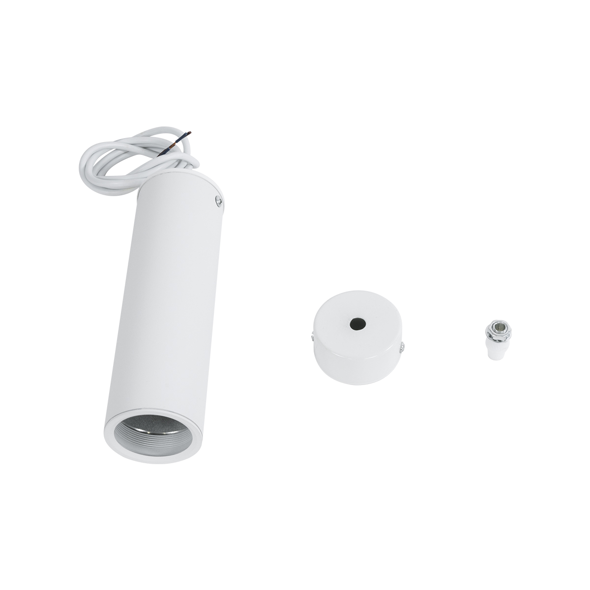 GloboStar® CANNON 01274 Μοντέρνο Κρεμαστό Φωτιστικό Κύλινδρος Μονόφωτο 1 x GU10 IP20 Λευκό Μέταλλο - Μ6 x Π6 x Y20cm