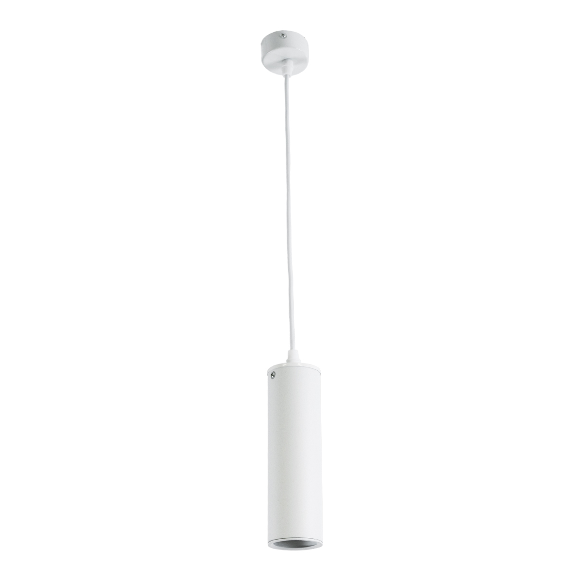 GloboStar® CANNON 01274 Μοντέρνο Κρεμαστό Φωτιστικό Κύλινδρος Μονόφωτο 1 x GU10 IP20 Λευκό Μέταλλο - Μ6 x Π6 x Y20cm