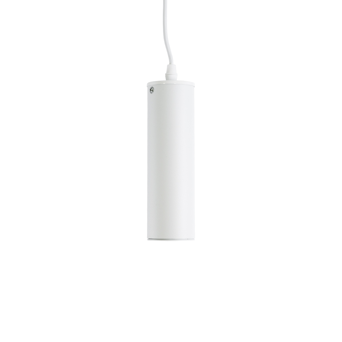 GloboStar® CANNON 01274 Μοντέρνο Κρεμαστό Φωτιστικό Κύλινδρος Μονόφωτο 1 x GU10 IP20 Λευκό Μέταλλο - Μ6 x Π6 x Y20cm