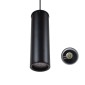 GloboStar® CANNON 01275 Μοντέρνο Κρεμαστό Φωτιστικό Κύλινδρος Μονόφωτο 1 x GU10 Μαύρο Μέταλλο - Μ6 x Π6 x Y20cm