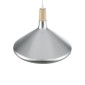 GloboStar® FELICITA 01276 Μοντέρνο Κρεμαστό Φωτιστικό Καμπάνα Μονόφωτο 1 x E27 IP20 Ασημί Μέταλλο με Μπεζ Ξύλο - Μ40 x Π40 x Y30cm