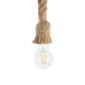 GloboStar® ROPE 01278 Vintage Κρεμαστό Φωτιστικό Ανάρτηση Μονόφωτο 1 x E27 IP20 Μπεζ Σχοινί - Μ3.5 x Π3.5 x Y100cm