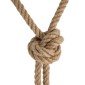 GloboStar® ROPE 01279 Vintage Κρεμαστό Φωτιστικό Ράγα Δίφωτο 2 x E27 IP20 Μπεζ Σχοινί - Μ30 x Π3.5 x Υ100cm