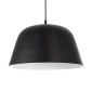 GloboStar® UPVALE 01281 Μοντέρνο Κρεμαστό Φωτιστικό Καμπάνα Μονόφωτο 1 x E27 IP20 Μαύρο & Λευκό Μέταλλο - Μ40 x Π40 x Υ24cm