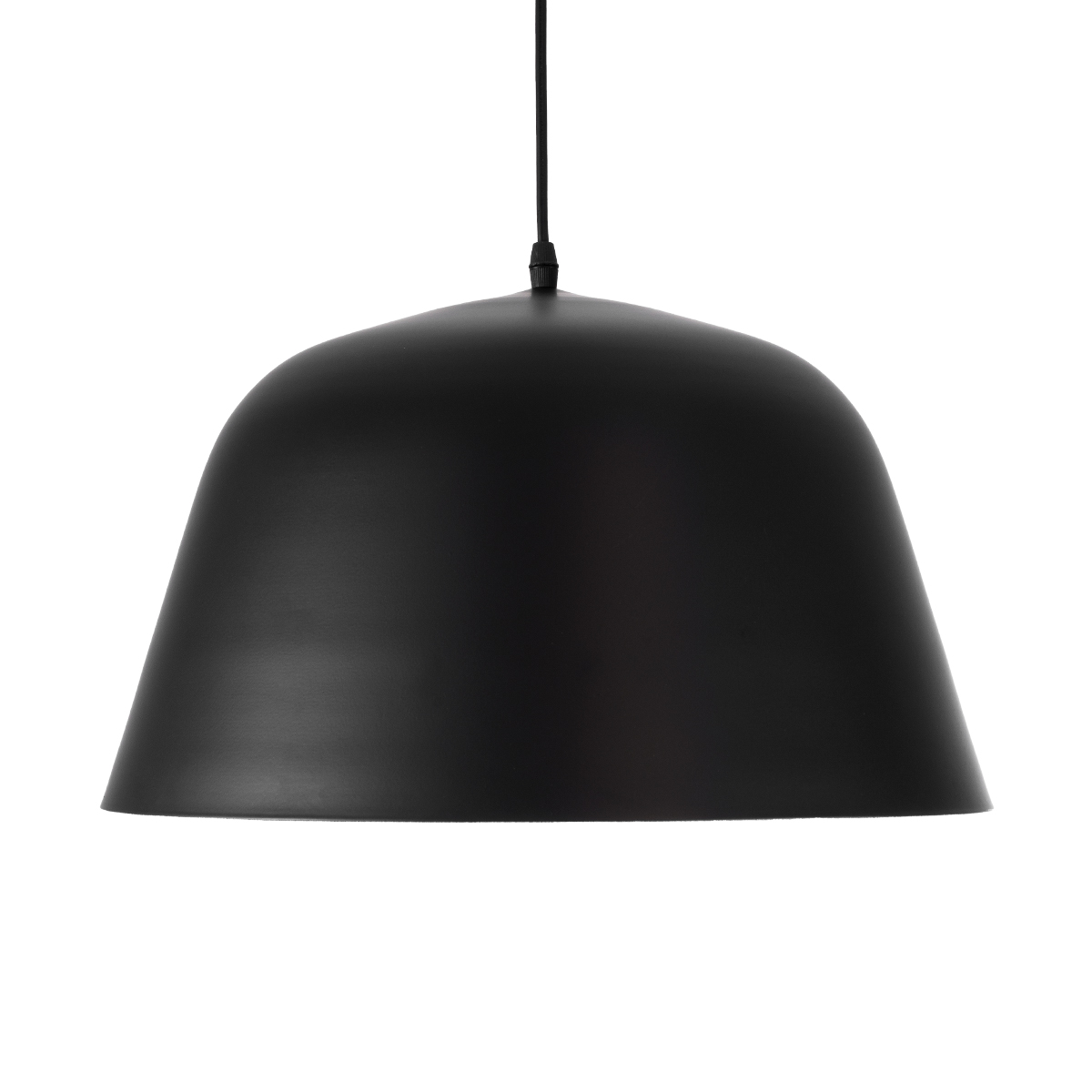 GloboStar® UPVALE 01281 Μοντέρνο Κρεμαστό Φωτιστικό Καμπάνα Μονόφωτο 1 x E27 IP20 Μαύρο & Λευκό Μέταλλο - Μ40 x Π40 x Υ24cm