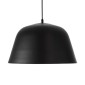 GloboStar® UPVALE 01281 Μοντέρνο Κρεμαστό Φωτιστικό Καμπάνα Μονόφωτο 1 x E27 IP20 Μαύρο & Λευκό Μέταλλο - Μ40 x Π40 x Υ24cm