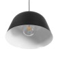 GloboStar® UPVALE 01281 Μοντέρνο Κρεμαστό Φωτιστικό Καμπάνα Μονόφωτο 1 x E27 IP20 Μαύρο & Λευκό Μέταλλο - Μ40 x Π40 x Υ24cm