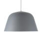 GloboStar® UPVALE 01282 Μοντέρνο Κρεμαστό Φωτιστικό Καμπάνα Μονόφωτο 1 x E27 IP20 Γκρί & Λευκό Μέταλλο - Μ40 x Π40 x Υ24cm