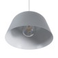 GloboStar® UPVALE 01282 Μοντέρνο Κρεμαστό Φωτιστικό Καμπάνα Μονόφωτο 1 x E27 IP20 Γκρί & Λευκό Μέταλλο - Μ40 x Π40 x Υ24cm