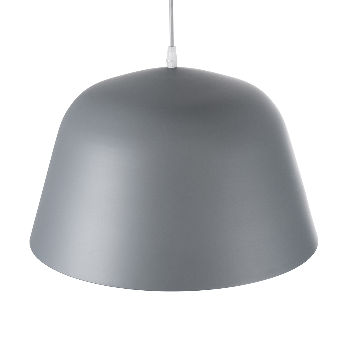 GloboStar® UPVALE 01282 Μοντέρνο Κρεμαστό Φωτιστικό Καμπάνα Μονόφωτο 1 x E27 IP20 Γκρί & Λευκό Μέταλλο - Μ40 x Π40 x Υ24cm