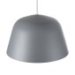 GloboStar® UPVALE 01282 Μοντέρνο Κρεμαστό Φωτιστικό Καμπάνα Μονόφωτο 1 x E27 IP20 Γκρί & Λευκό Μέταλλο - Μ40 x Π40 x Υ24cm