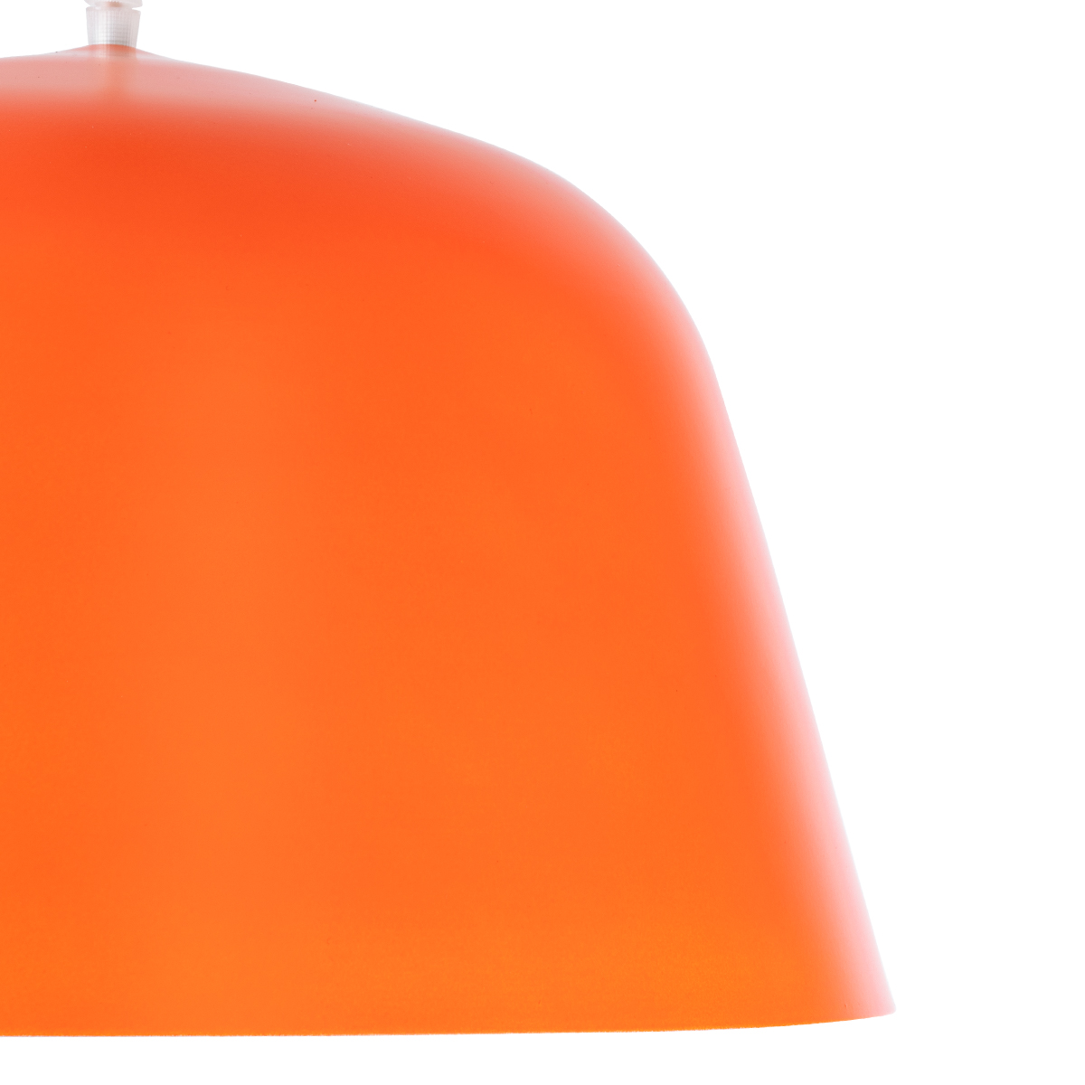 GloboStar® UPVALE 01283 Μοντέρνο Κρεμαστό Φωτιστικό Καμπάνα Μονόφωτο 1 x E27 IP20 Πορτοκαλί & Λευκό Μέταλλο - Μ40 x Π40 x Υ24cm
