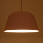 GloboStar® UPVALE 01284 Μοντέρνο Κρεμαστό Φωτιστικό Καμπάνα Μονόφωτο 1 x E27 IP20 Ροζ & Λευκό Μέταλλο - Μ40 x Π40 x Υ24cm