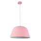 GloboStar® UPVALE 01284 Μοντέρνο Κρεμαστό Φωτιστικό Καμπάνα Μονόφωτο 1 x E27 IP20 Ροζ & Λευκό Μέταλλο - Μ40 x Π40 x Υ24cm