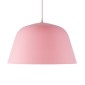 GloboStar® UPVALE 01284 Μοντέρνο Κρεμαστό Φωτιστικό Καμπάνα Μονόφωτο 1 x E27 IP20 Ροζ & Λευκό Μέταλλο - Μ40 x Π40 x Υ24cm