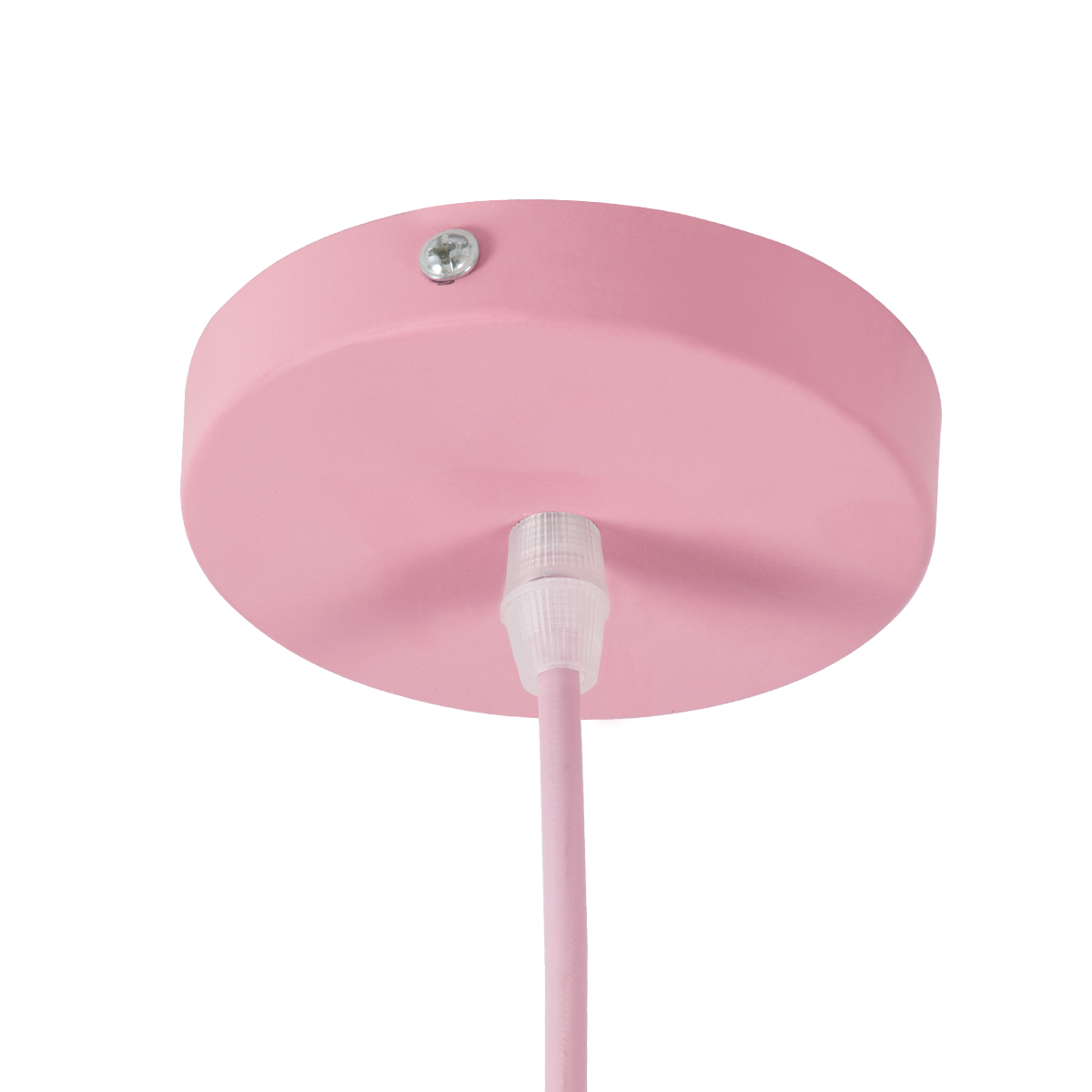 GloboStar® UPVALE 01284 Μοντέρνο Κρεμαστό Φωτιστικό Καμπάνα Μονόφωτο 1 x E27 IP20 Ροζ & Λευκό Μέταλλο - Μ40 x Π40 x Υ24cm