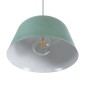 GloboStar® UPVALE 01285 Μοντέρνο Κρεμαστό Φωτιστικό Καμπάνα Μονόφωτο 1 x E27 IP20 Πράσινο & Λευκό Μέταλλο - Μ40 x Π40 x Υ24cm