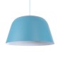GloboStar® UPVALE 01286 Μοντέρνο Κρεμαστό Φωτιστικό Καμπάνα Μονόφωτο 1 x E27 IP20 Μπλε & Λευκό Μέταλλο - Μ40 x Π40 x Υ24cm