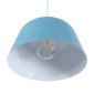 GloboStar® UPVALE 01286 Μοντέρνο Κρεμαστό Φωτιστικό Καμπάνα Μονόφωτο 1 x E27 IP20 Μπλε & Λευκό Μέταλλο - Μ40 x Π40 x Υ24cm