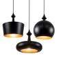 GloboStar® ROCKFORD 01287 Μοντέρνο Κρεμαστό Φωτιστικό Καμπάνα Τρίφωτο 3 x E27 IP20 Μαύρο Μέταλλο - Μ86 x Π86 x Υ30cm