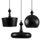 GloboStar® ROCKFORD 01287 Μοντέρνο Κρεμαστό Φωτιστικό Καμπάνα Τρίφωτο 3 x E27 IP20 Μαύρο Μέταλλο - Μ86 x Π86 x Υ30cm