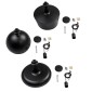 GloboStar® ROCKFORD 01287 Μοντέρνο Κρεμαστό Φωτιστικό Καμπάνα Τρίφωτο 3 x E27 IP20 Μαύρο Μέταλλο - Μ86 x Π86 x Υ30cm
