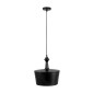 GloboStar® ROCKFORD 01287-A Μοντέρνο Κρεμαστό Φωτιστικό Καμπάνα Μονόφωτο 1 x E27 IP20 Μαύρο & Χρυσό Μέταλλο - Μ30 x Π30 x Y30cm
