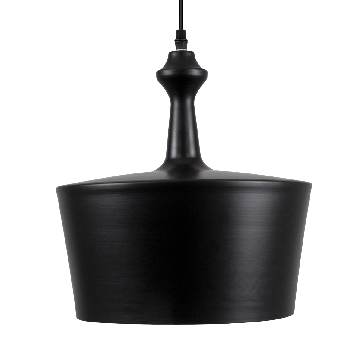 GloboStar® ROCKFORD 01287-A Μοντέρνο Κρεμαστό Φωτιστικό Καμπάνα Μονόφωτο 1 x E27 IP20 Μαύρο & Χρυσό Μέταλλο - Μ30 x Π30 x Y30cm