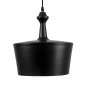 GloboStar® ROCKFORD 01287-A Μοντέρνο Κρεμαστό Φωτιστικό Καμπάνα Μονόφωτο 1 x E27 IP20 Μαύρο & Χρυσό Μέταλλο - Μ30 x Π30 x Y30cm