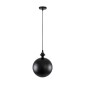 GloboStar® ROCKFORD 01287-B Μοντέρνο Κρεμαστό Φωτιστικό Καμπάνα Μονόφωτο 1 x E27 IP20 Μαύρο & Χρυσό Μέταλλο - Μ24 x Π24 x Y27cm