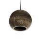 GloboStar® SANTORINI 01288 Boho Κρεμαστό Φωτιστικό Μπάλα Μονόφωτο 1 x E27 IP20 3D Καφέ Χαρτί - Μ20 x Π20 x Y16cm