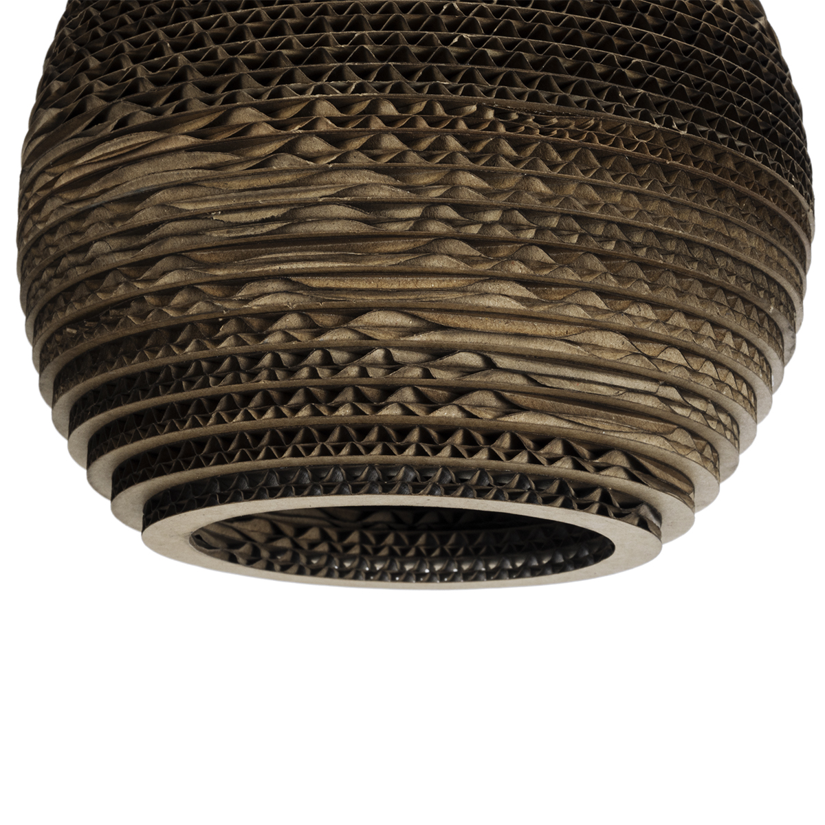 GloboStar® SANTORINI 01288 Boho Κρεμαστό Φωτιστικό Μπάλα Μονόφωτο 1 x E27 IP20 3D Καφέ Χαρτί - Μ20 x Π20 x Y16cm