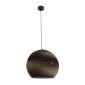 GloboStar® SANTORINI 01289 Boho Κρεμαστό Φωτιστικό Μπάλα Μονόφωτο 1 x E27 IP20 3D Καφέ Χαρτί - Μ40 x Π40 x Y34cm