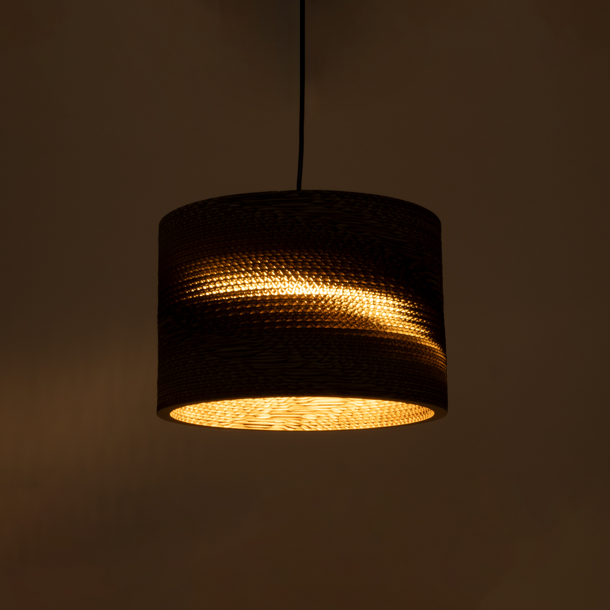 GloboStar® SANTORINI 01290 Boho Κρεμαστό Φωτιστικό Καπέλο Μονόφωτο 1 x E27 IP20 3D Καφέ Χαρτί - Μ30 x Π30 x Y20cm