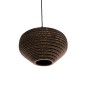 GloboStar® SANTORINI 01293 Boho Κρεμαστό Φωτιστικό Ανάρτηση Μονόφωτο 1 x E27 IP20 3D Καφέ Χαρτί - Μ30 x Π30 x Y20cm