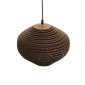 GloboStar® SANTORINI 01293 Boho Κρεμαστό Φωτιστικό Ανάρτηση Μονόφωτο 1 x E27 IP20 3D Καφέ Χαρτί - Μ30 x Π30 x Y20cm