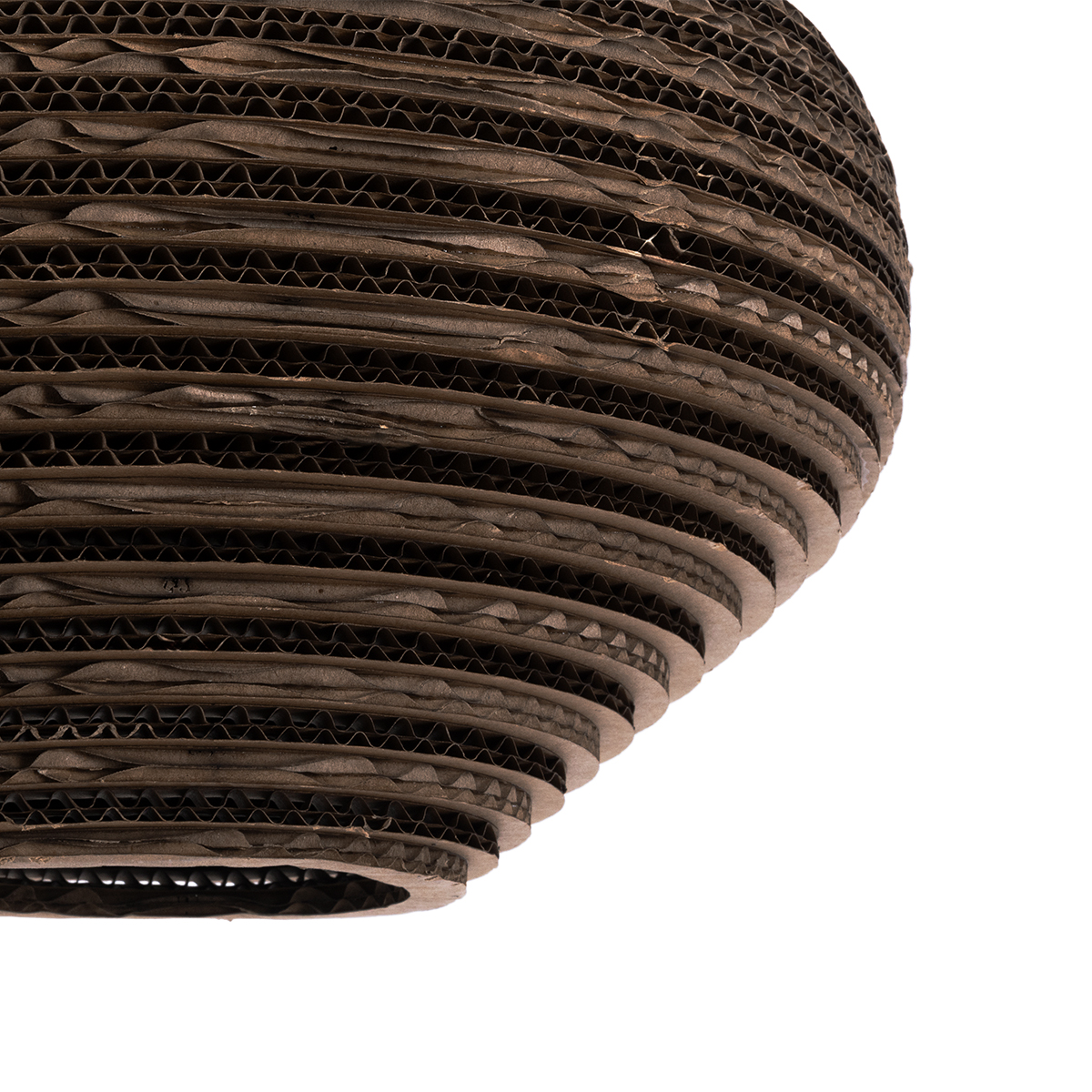 GloboStar® SANTORINI 01293 Boho Κρεμαστό Φωτιστικό Ανάρτηση Μονόφωτο 1 x E27 IP20 3D Καφέ Χαρτί - Μ30 x Π30 x Y20cm