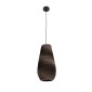 GloboStar® SANTORINI 01294 Boho Κρεμαστό Φωτιστικό Καμπάνα Μονόφωτο 1 x E27 IP20 3D Καφέ Χαρτί - Μ21 x Π21 x Y43cm