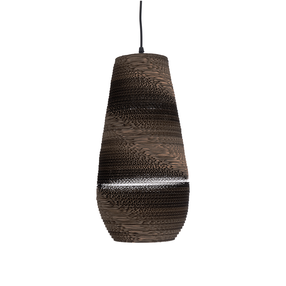 GloboStar® SANTORINI 01294 Boho Κρεμαστό Φωτιστικό Καμπάνα Μονόφωτο 1 x E27 IP20 3D Καφέ Χαρτί - Μ21 x Π21 x Y43cm