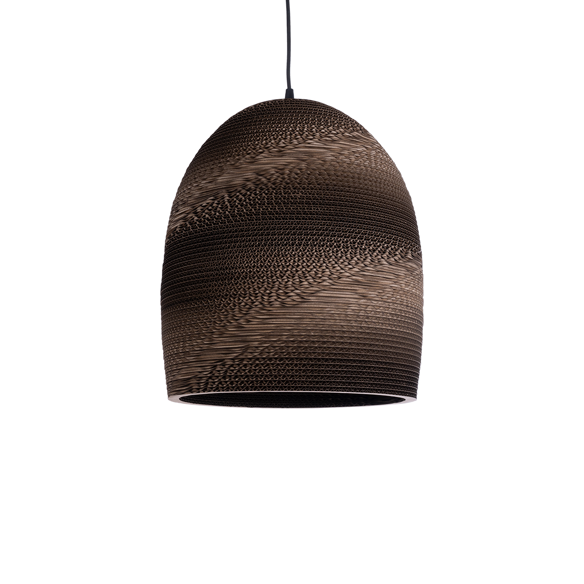 GloboStar® SANTORINI 01296 Boho Κρεμαστό Φωτιστικό Καμπάνα Μονόφωτο 1 x E27 IP20 3D Καφέ Χαρτί - Μ35 x Π35 x Υ40cm