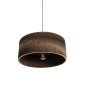 GloboStar® SANTORINI 01297 Boho Κρεμαστό Φωτιστικό Καπέλο Μονόφωτο 1 x E27 IP20 3D Καφέ Χαρτί - Μ50 x Π50 x Υ20cm