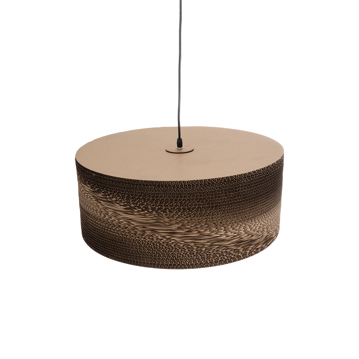 GloboStar® SANTORINI 01297 Boho Κρεμαστό Φωτιστικό Καπέλο Μονόφωτο 1 x E27 IP20 3D Καφέ Χαρτί - Μ50 x Π50 x Υ20cm