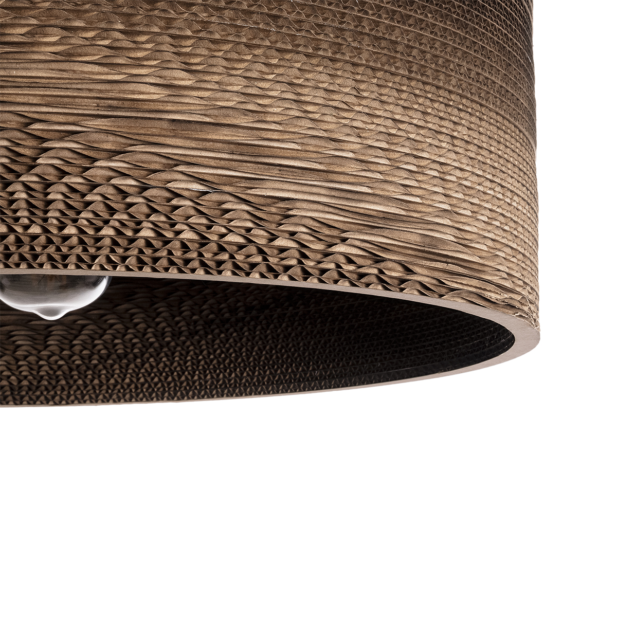 GloboStar® SANTORINI 01297 Boho Κρεμαστό Φωτιστικό Καπέλο Μονόφωτο 1 x E27 IP20 3D Καφέ Χαρτί - Μ50 x Π50 x Υ20cm