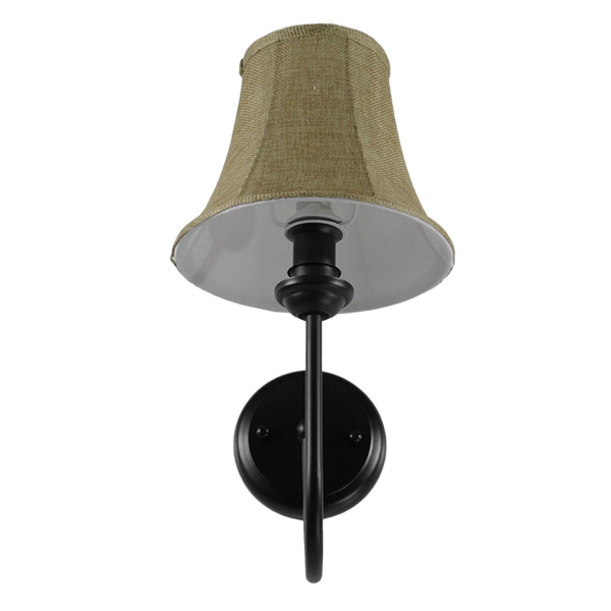 GloboStar® SHELLY 01299 Vintage Επιτοίχιο Φωτιστικό Απλίκα Μονόφωτο 1 x E27 IP20 Μαύρο Μέταλλο με Μπεζ Ύφασμα - Μ13 x Π18 x Υ34cm