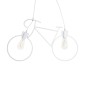 GloboStar® BIKE 01300 Vintage Κρεμαστό Φωτιστικό Φιγούρα Δίφωτο 2 x E27 IP20 Λευκό Μέταλλο - Μ67 x Π3.5 x Υ41cm