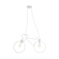 GloboStar® BIKE 01300 Vintage Κρεμαστό Φωτιστικό Φιγούρα Δίφωτο 2 x E27 IP20 Λευκό Μέταλλο - Μ67 x Π3.5 x Υ41cm